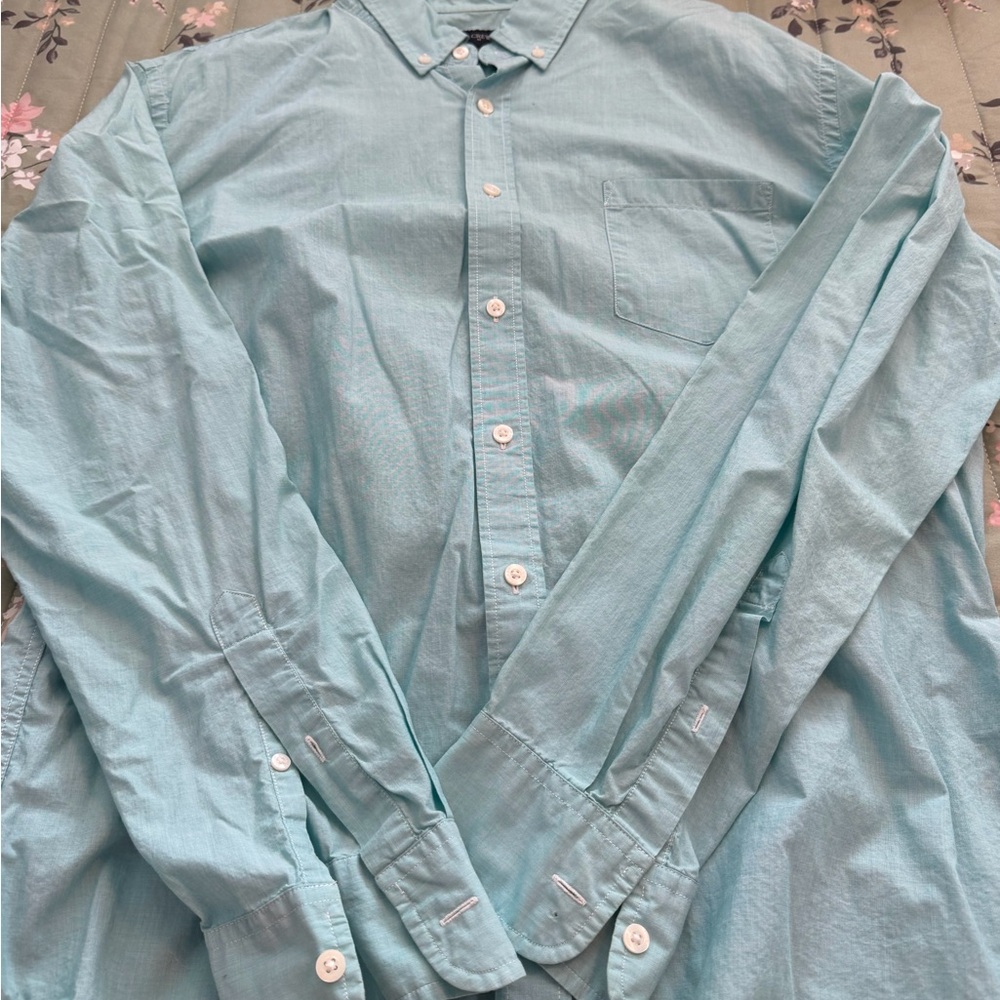 J. Crew Aqua Casual Button-Down Shirt